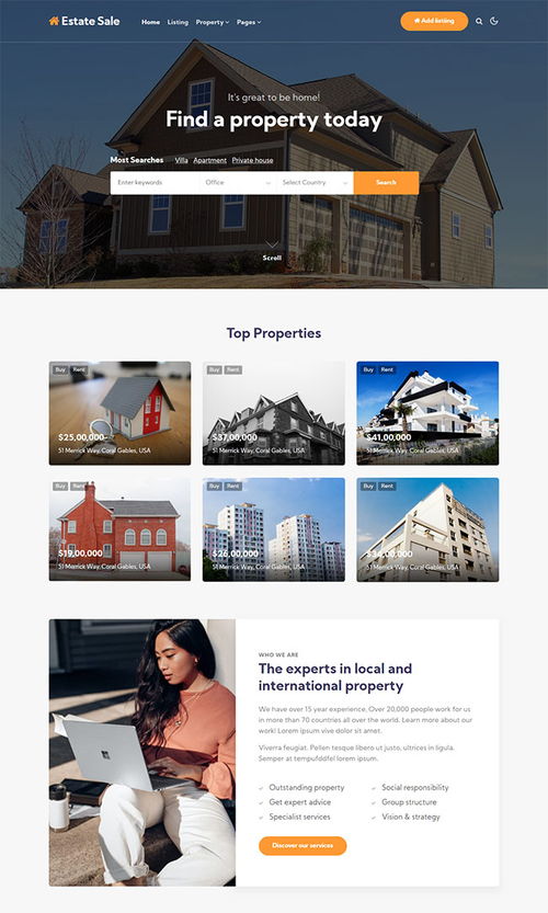 長春房產物業公司網站建站模板 打造專業線上服務平臺